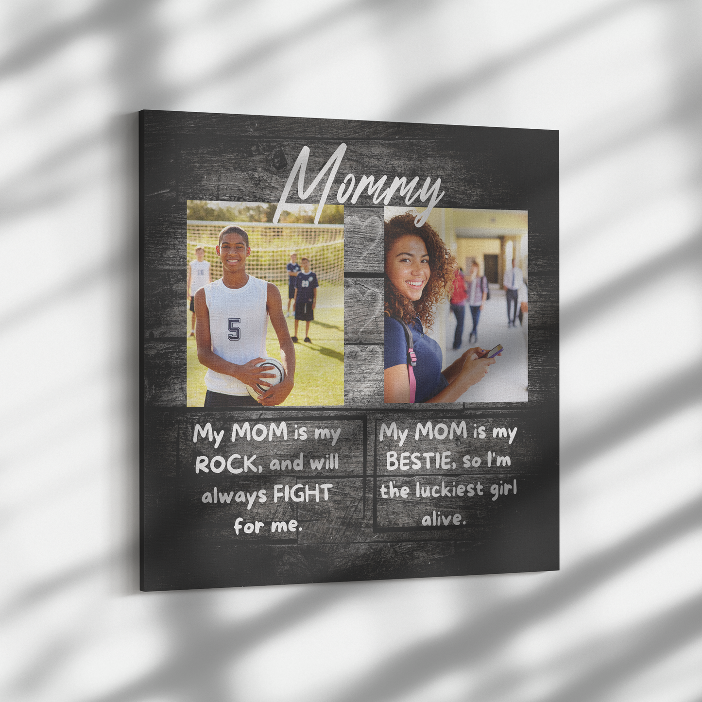 Custom Message to Mom Square Canvas Wrap