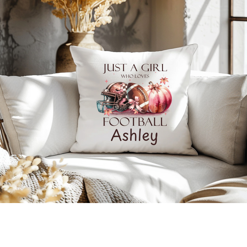 🎀🏈This Girl Loves Football Cute Pillow🎀🏈