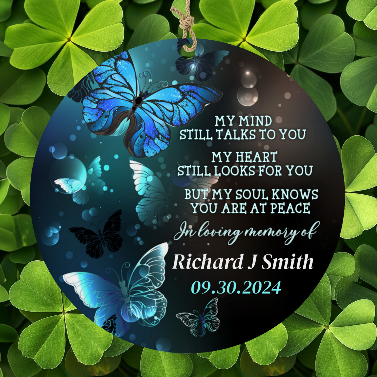Personalized Birchwood or Ceramic Memorial Ornament With Gift Box