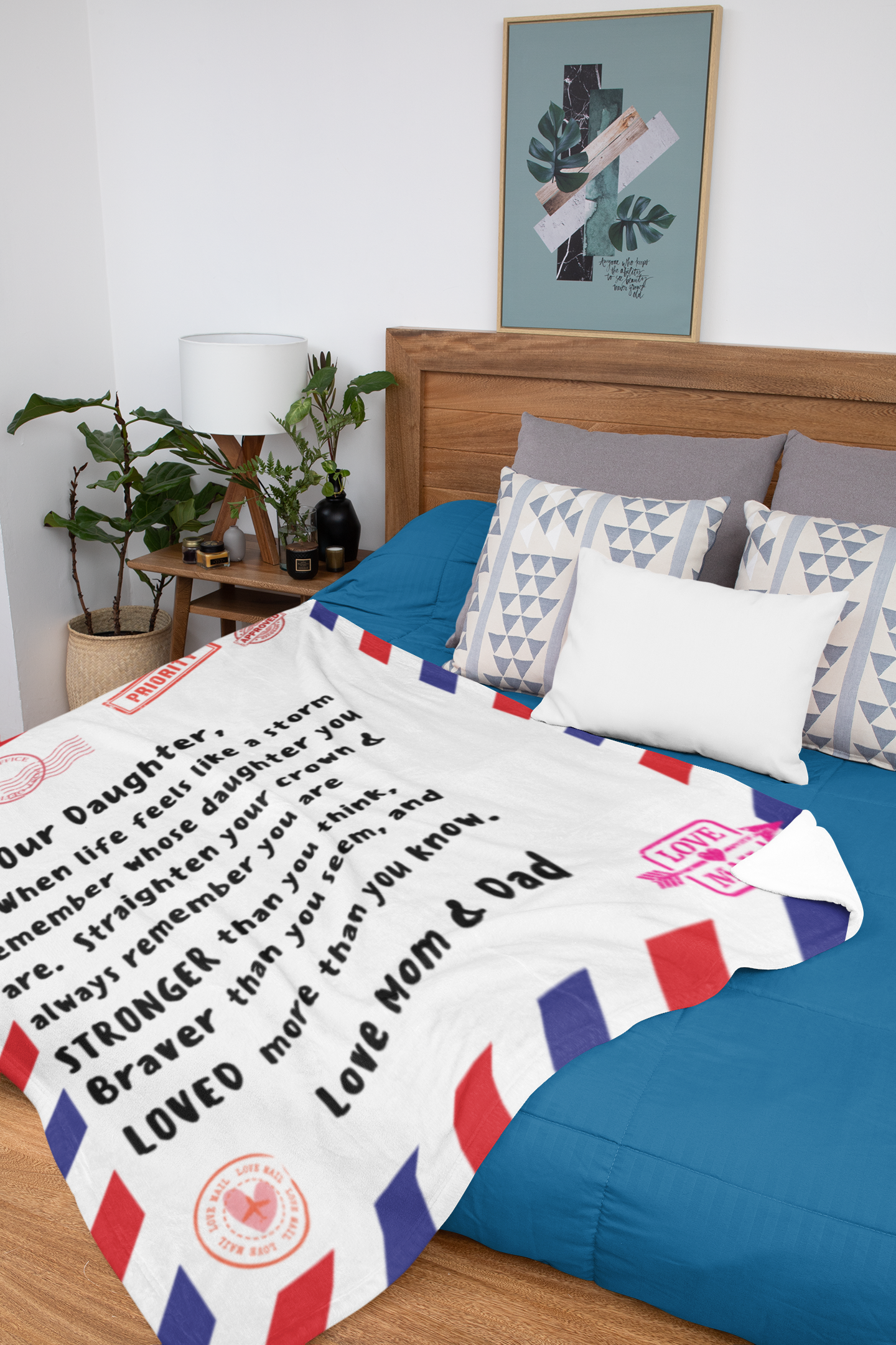 A Warm Embrace from Mom and Dad- Cozy Plush Fleece Blanket