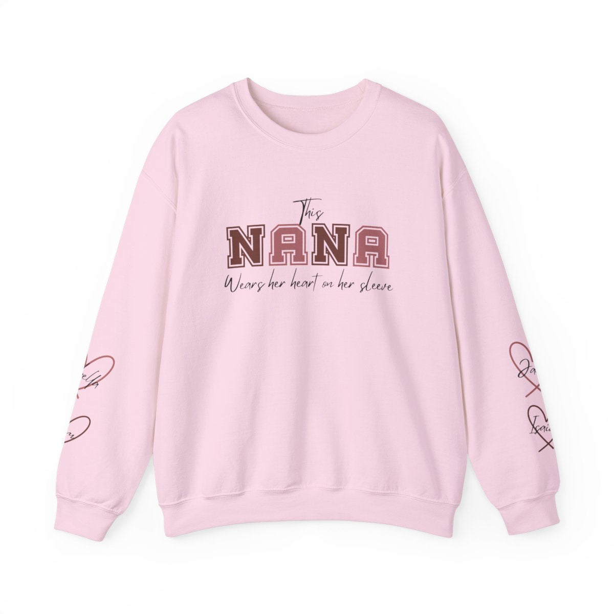 Personalized Nana Heart on Her Sleeve Sweatshirt