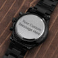 Men's Customizable Engraved Black Chronograph Watch