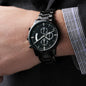 Men's Customizable Engraved Black Chronograph Watch