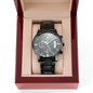 Men's Customizable Engraved Black Chronograph Watch