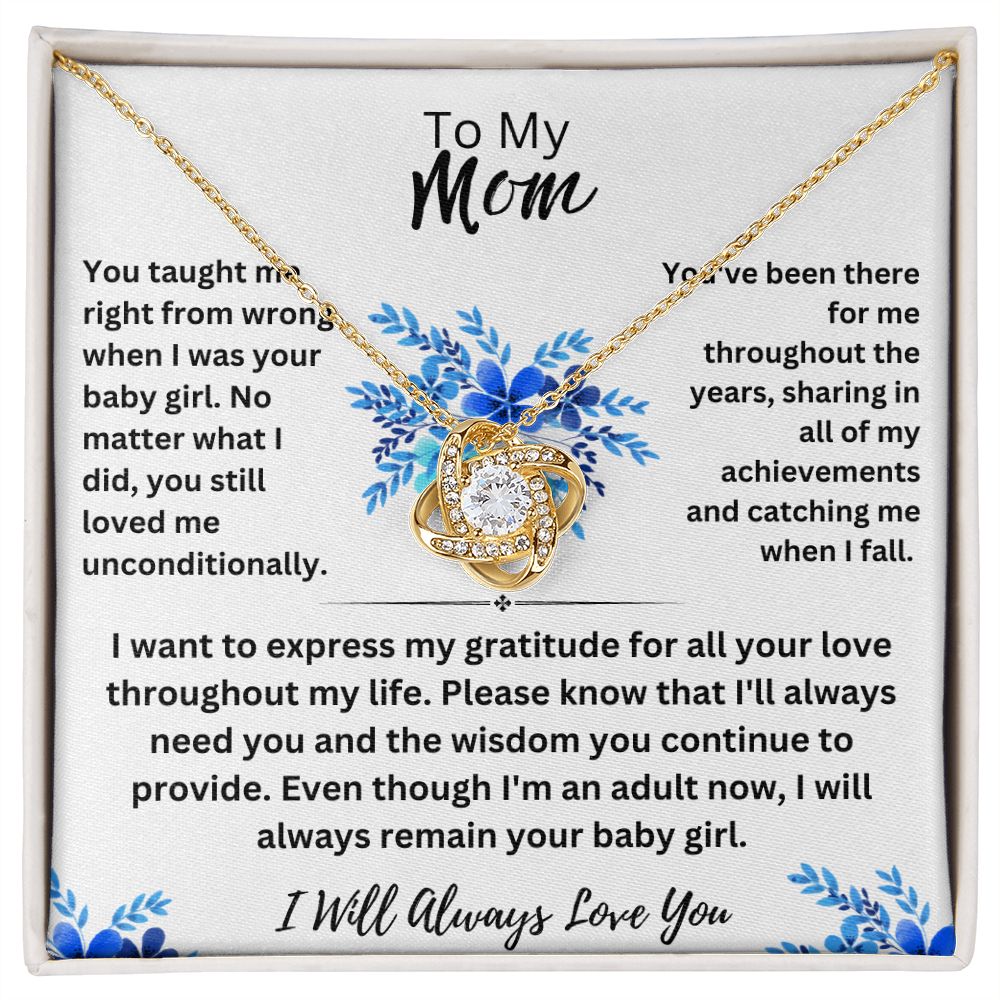 To Mom-Expressing Gratitude-Love Knot Necklace
