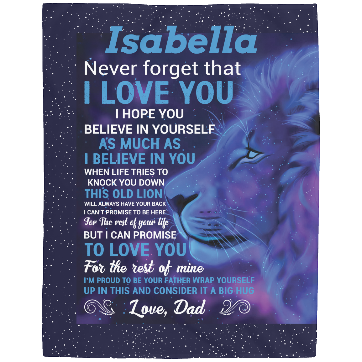 Daughter Never Forget Dad Personalized Cozy Blanket