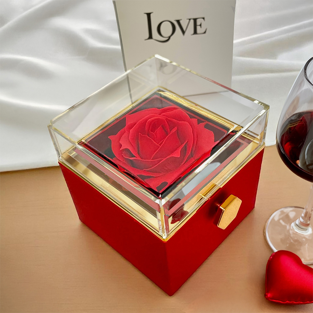 Personalized Soulmate | I love you forever  |  Spinning Rose Box