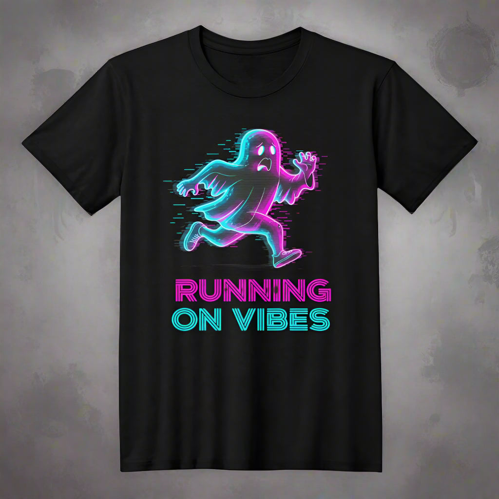 Bella + Canvas "Running on Vibes" Cyber-Ghost Tee