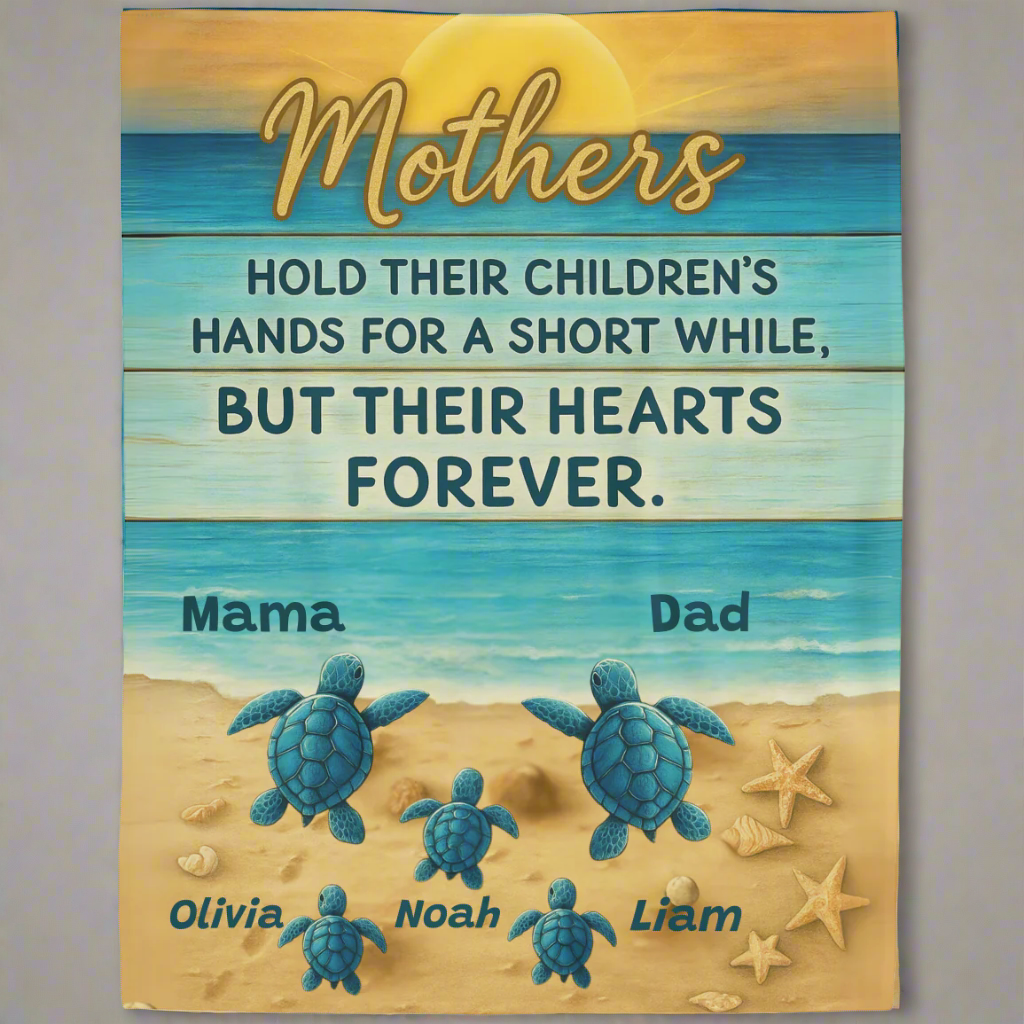 Mothers Turtles Plush Fleece Blanket - 60x80