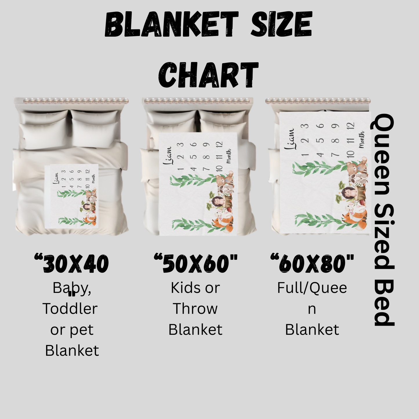 Plush Personalized Milestone Woodland Velveteen Blanket