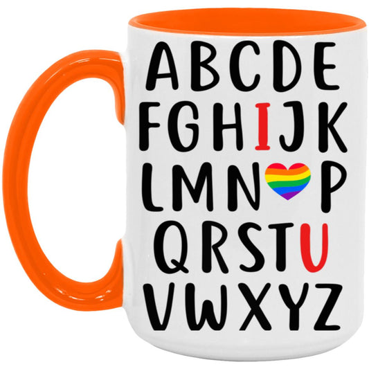 ABC I Love U Pride Accent Mug 15oz - Design 1