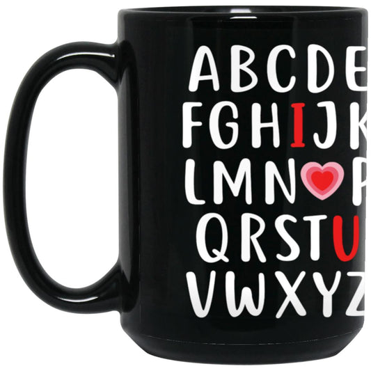 ABC I Love You- Black Mug 15oz