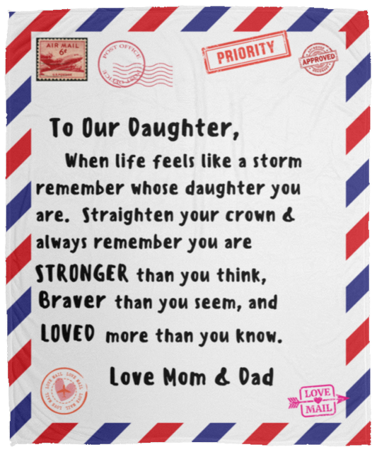 A Warm Embrace from Mom and Dad- Cozy Plush Fleece Blanket