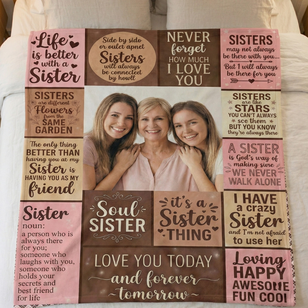 Custom Photo & Quotes Blanket: Connect Hearts While Miles Apart