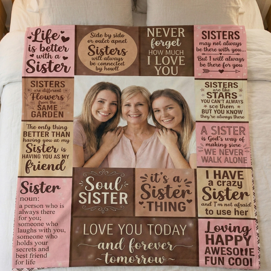 Custom Photo & Quotes Blanket: Connect Hearts While Miles Apart