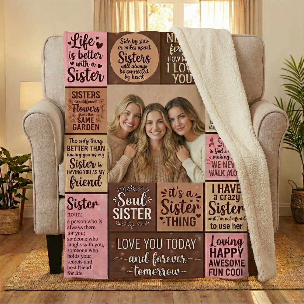 Custom Photo & Quotes Blanket: Connect Hearts While Miles Apart