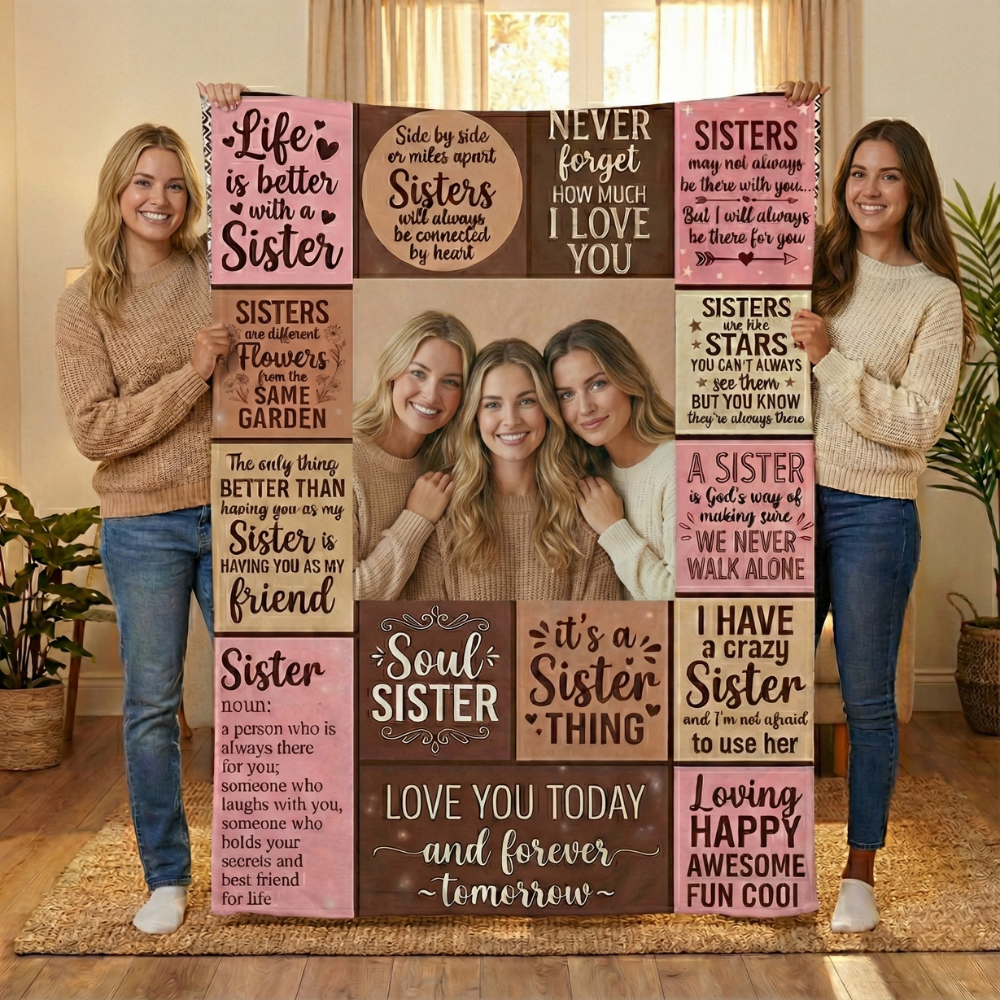 Custom Photo & Quotes Blanket: Connect Hearts While Miles Apart