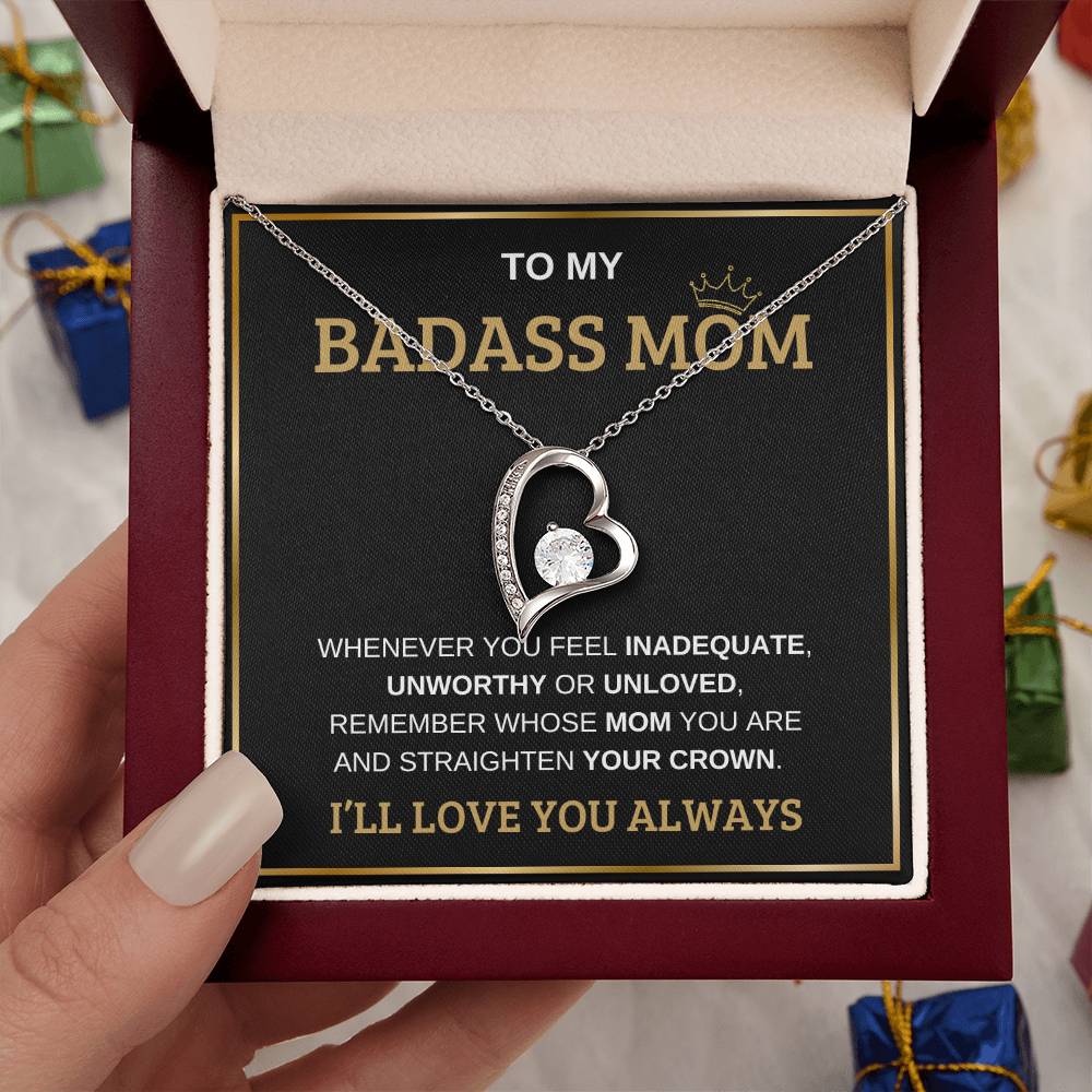 To My Bada** Mom-Forever Love Necklace (black)