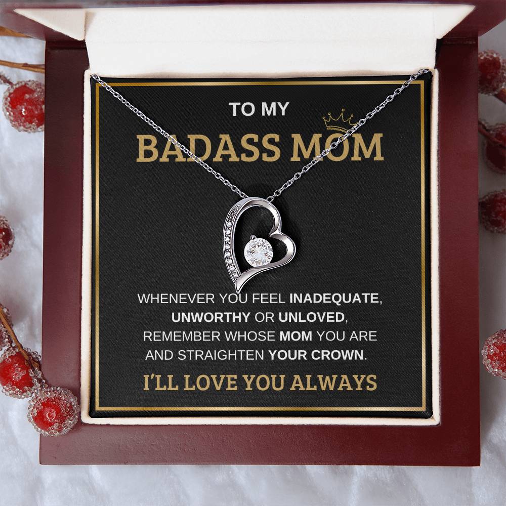 To My Bada** Mom-Forever Love Necklace (black)