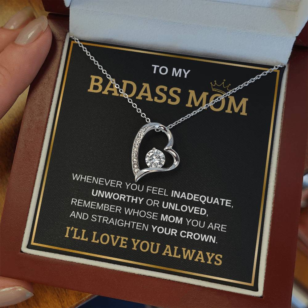 To My Bada** Mom-Forever Love Necklace (black)