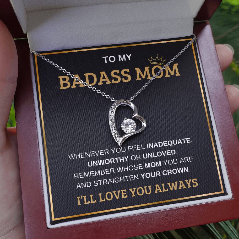 To My Bada** Mom-Forever Love Necklace (black)