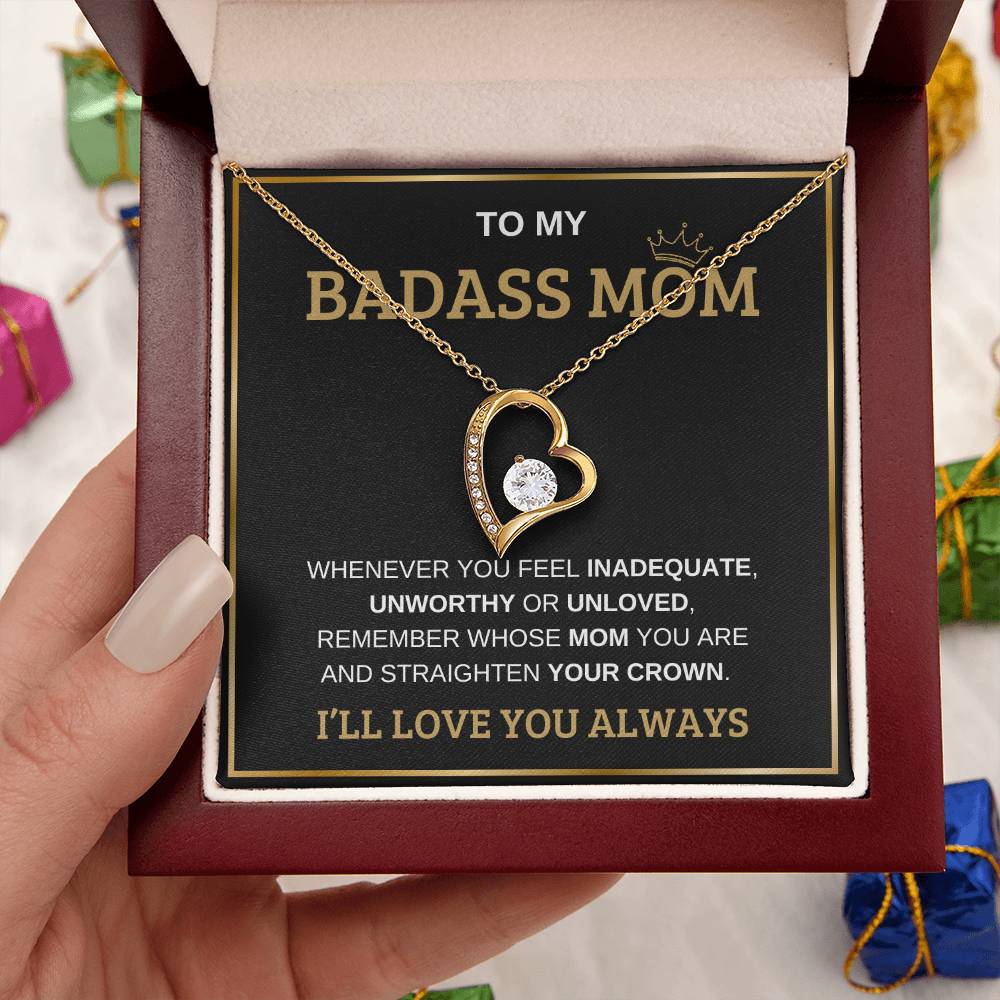 To My Bada** Mom-Forever Love Necklace (black)