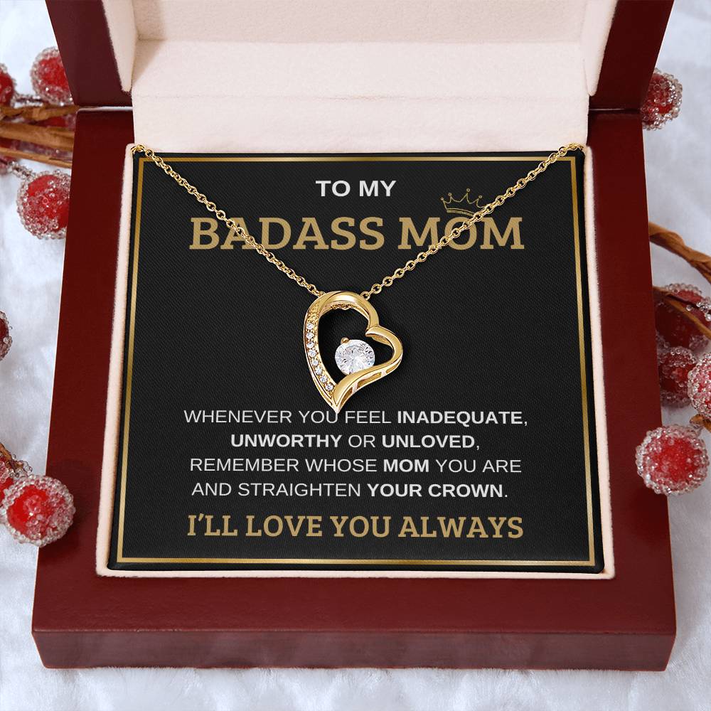 To My Bada** Mom-Forever Love Necklace (black)