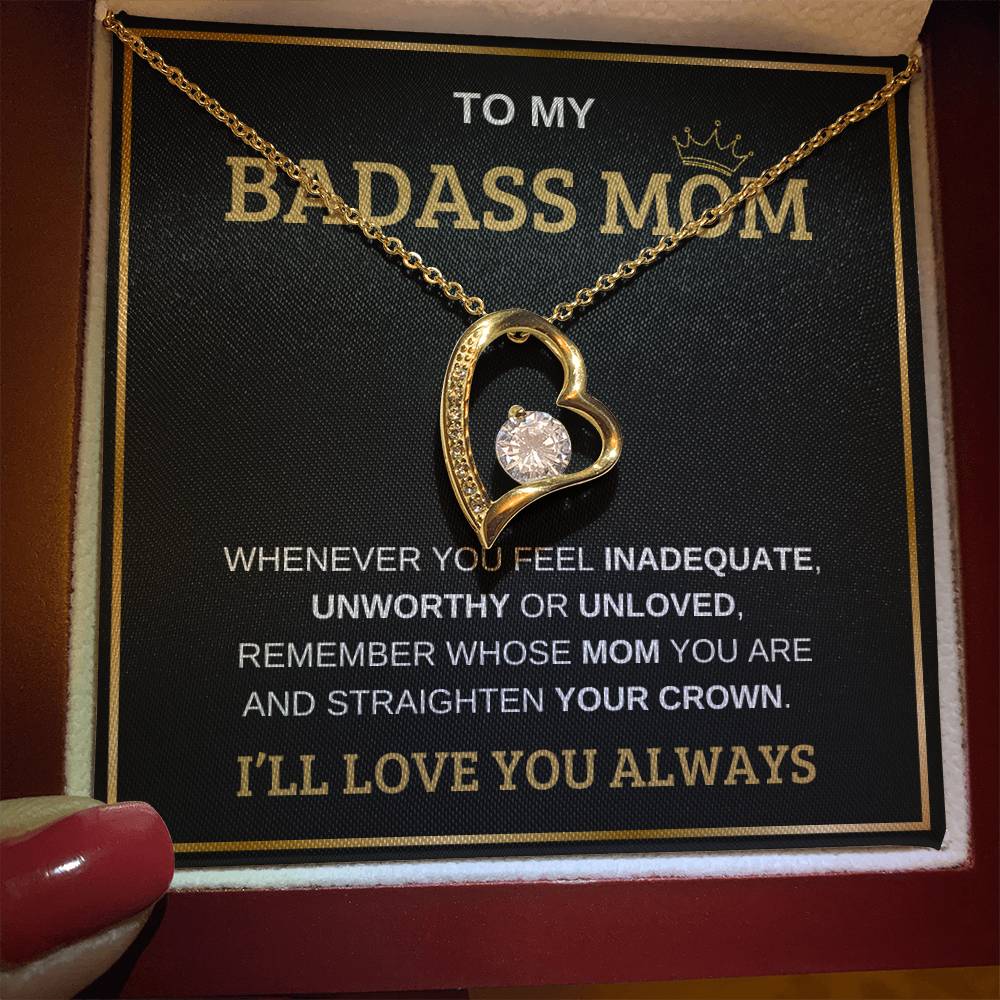 To My Bada** Mom-Forever Love Necklace (black)