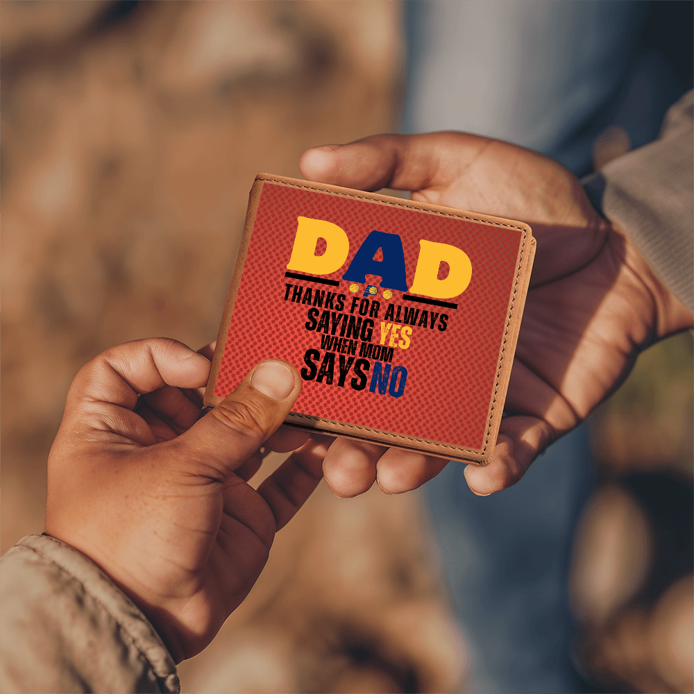 Thanks Dad!  Sports Themed Leather Wallet