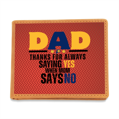 Thanks Dad!  Sports Themed Leather Wallet