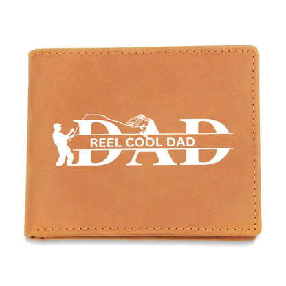 Reel Cool Dad Leather Wallet: Father's Day Catch white