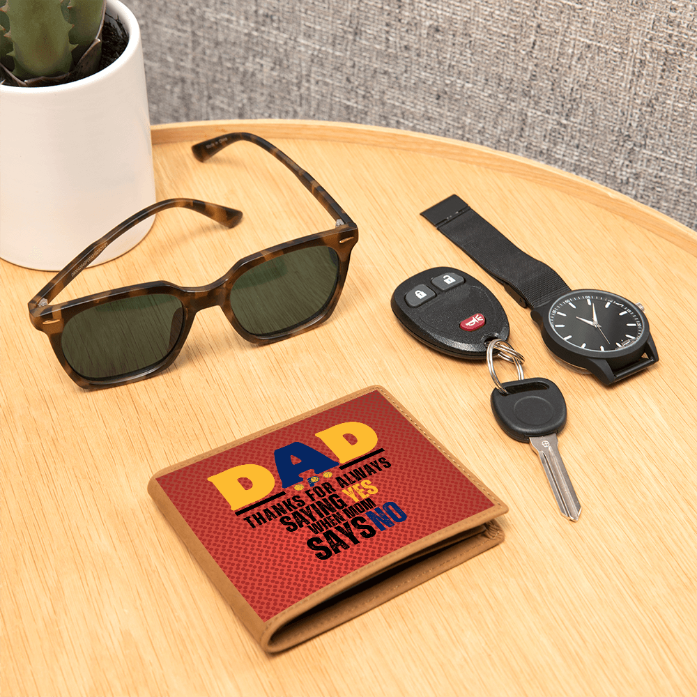 Thanks Dad!  Sports Themed Leather Wallet