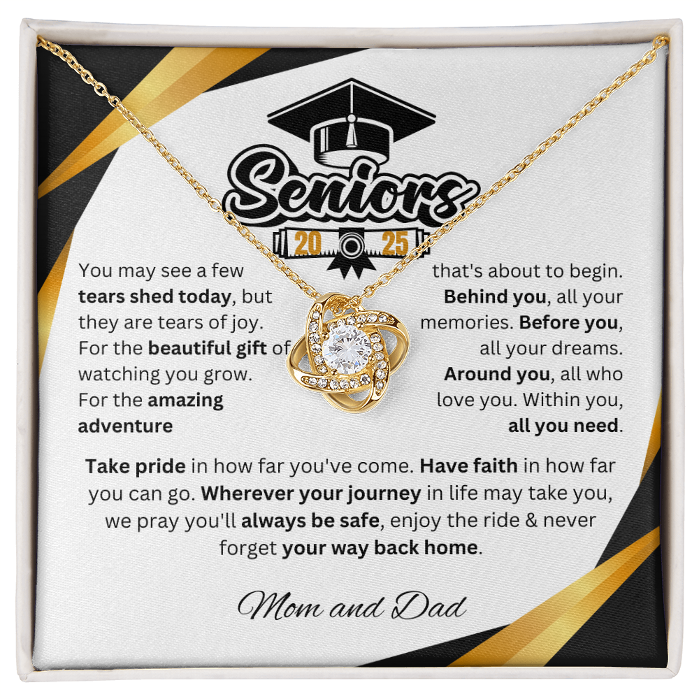 Graduation Love Knot Necklace Necklace "In Every Step You Take, We're Always with You" Gift