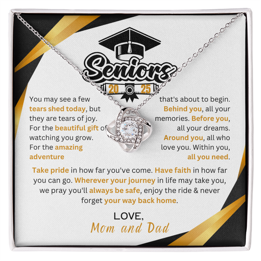 Graduation Gift Love Knot Necklace Necklace "In Every Step You Take, We're Always with You"