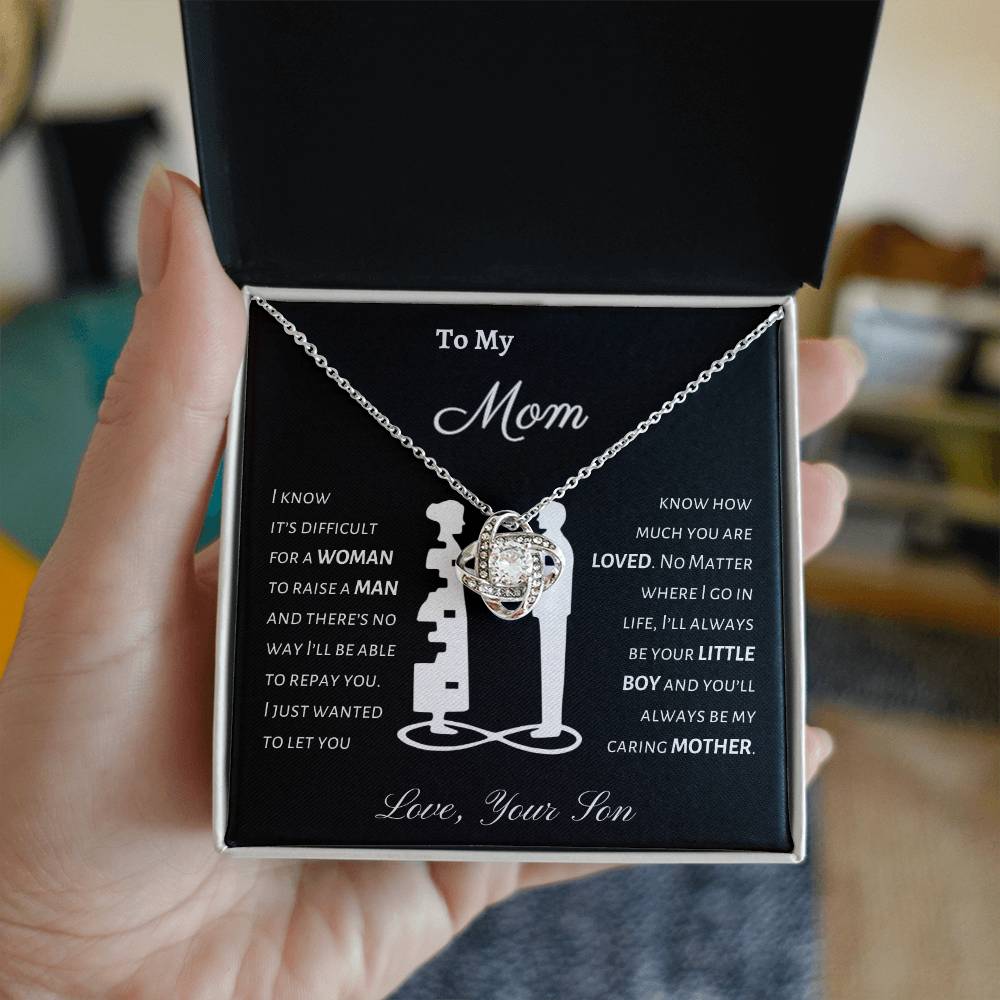 To Mom |  From Son |  Silhouette |  Love Knot Necklace