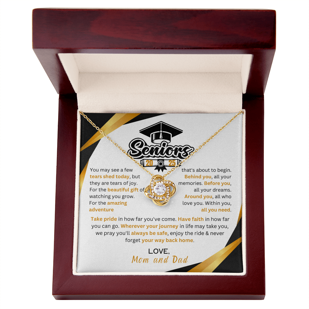 Graduation Gift Love Knot Necklace Necklace "In Every Step You Take, We're Always with You"