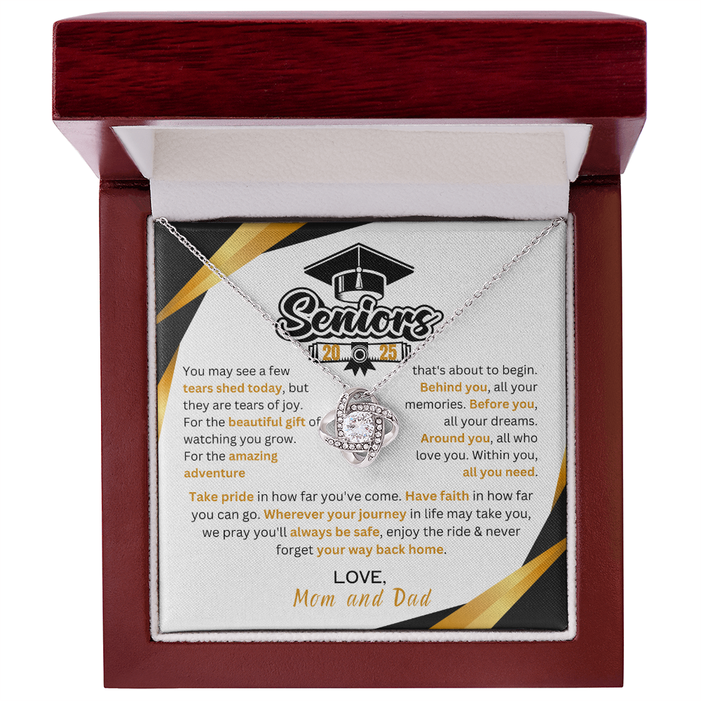 Graduation Gift Love Knot Necklace Necklace "In Every Step You Take, We're Always with You"