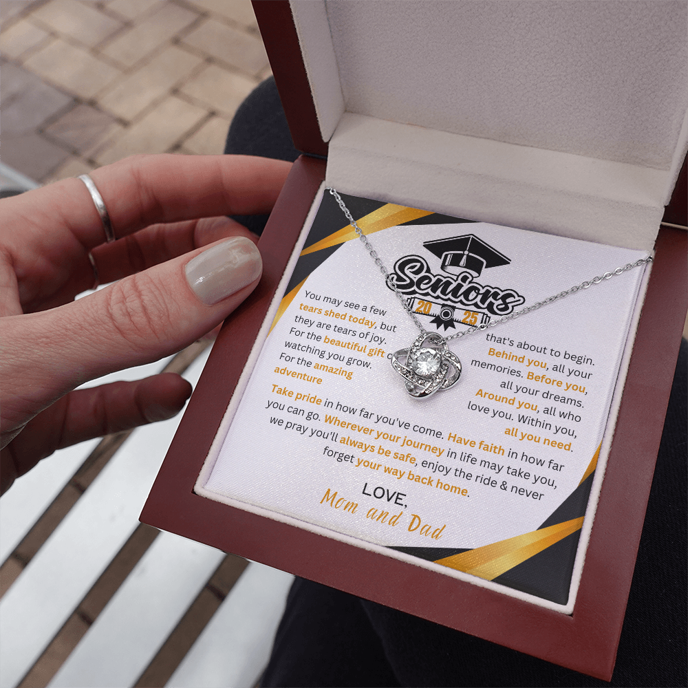 Graduation Gift Love Knot Necklace Necklace "In Every Step You Take, We're Always with You"