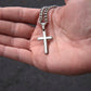 Personalized Graduation Gift Cuban Link Chain w/ Artisan Cross "In Every Step You Take, We're Always with You"