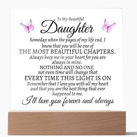 To My Beautiful Daughter  |  Most Beautiful Chapter  |  Butterfly Plaque
