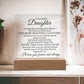 To My Beautiful Daughter  |   Most Beautiful  Chapter  |  Acrylic Plaque
