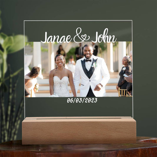 Personalized Square Acrylic Plaque  | Wedding | Anniversary | Baby | College