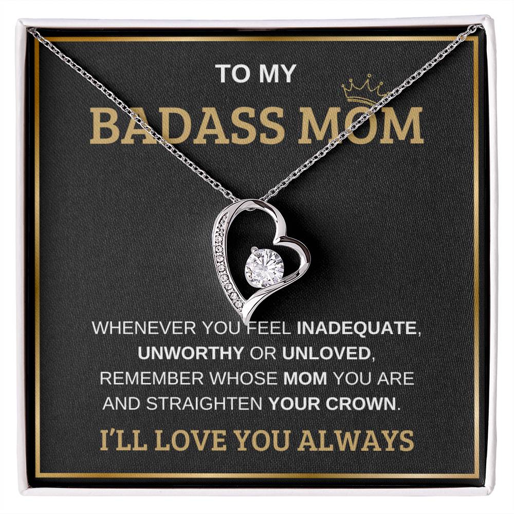 To My Bada** Mom-Forever Love Necklace (black)
