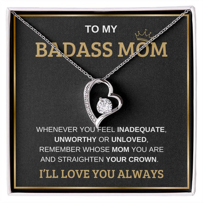 To My Bada** Mom-Forever Love Necklace (black)