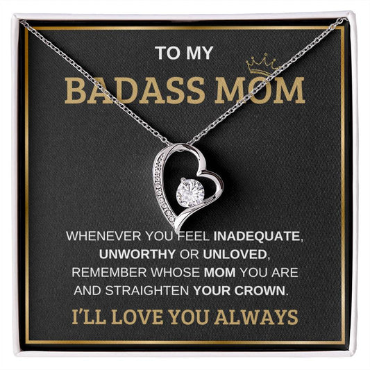 To My Bada** Mom-Forever Love Necklace (black)