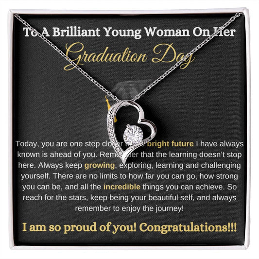 Brilliant Young Woman  Graduation Forever Love Necklace Black