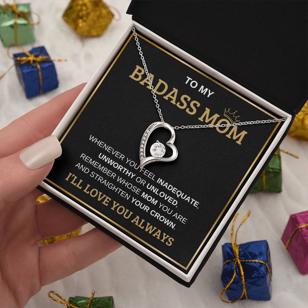 To My Bada** Mom-Forever Love Necklace (black)