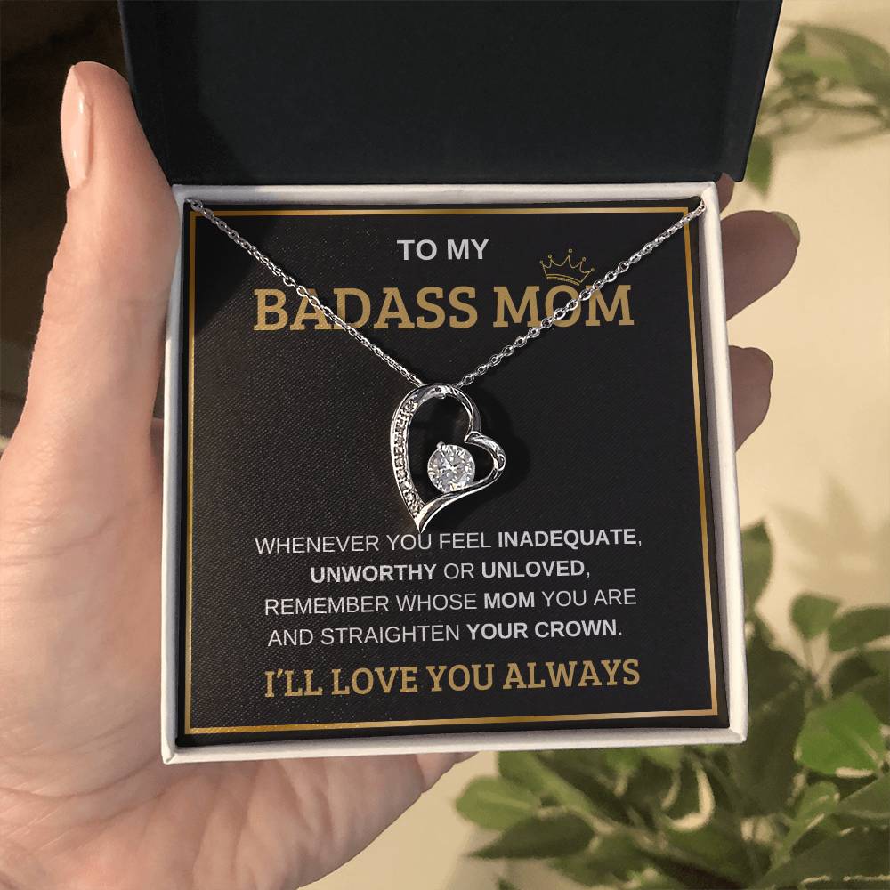 To My Bada** Mom-Forever Love Necklace (black)