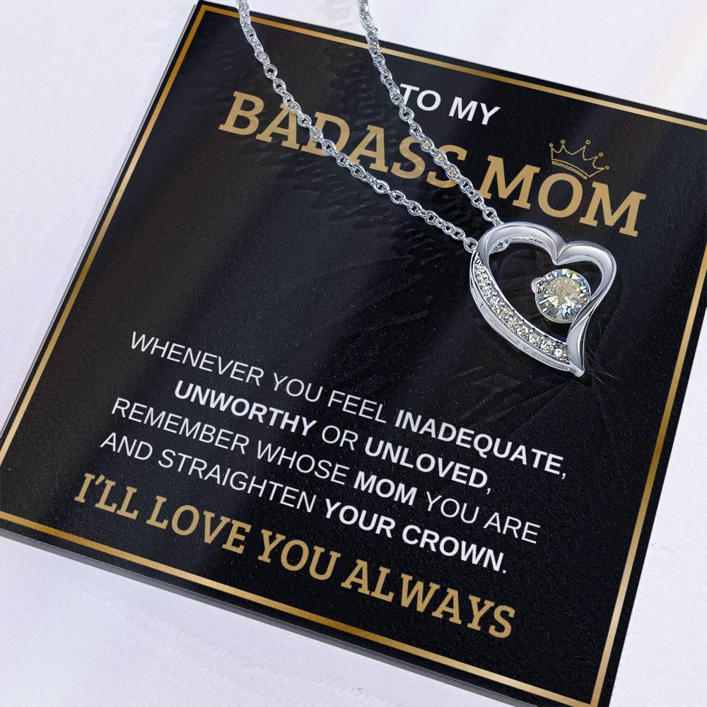To My Bada** Mom-Forever Love Necklace (black)