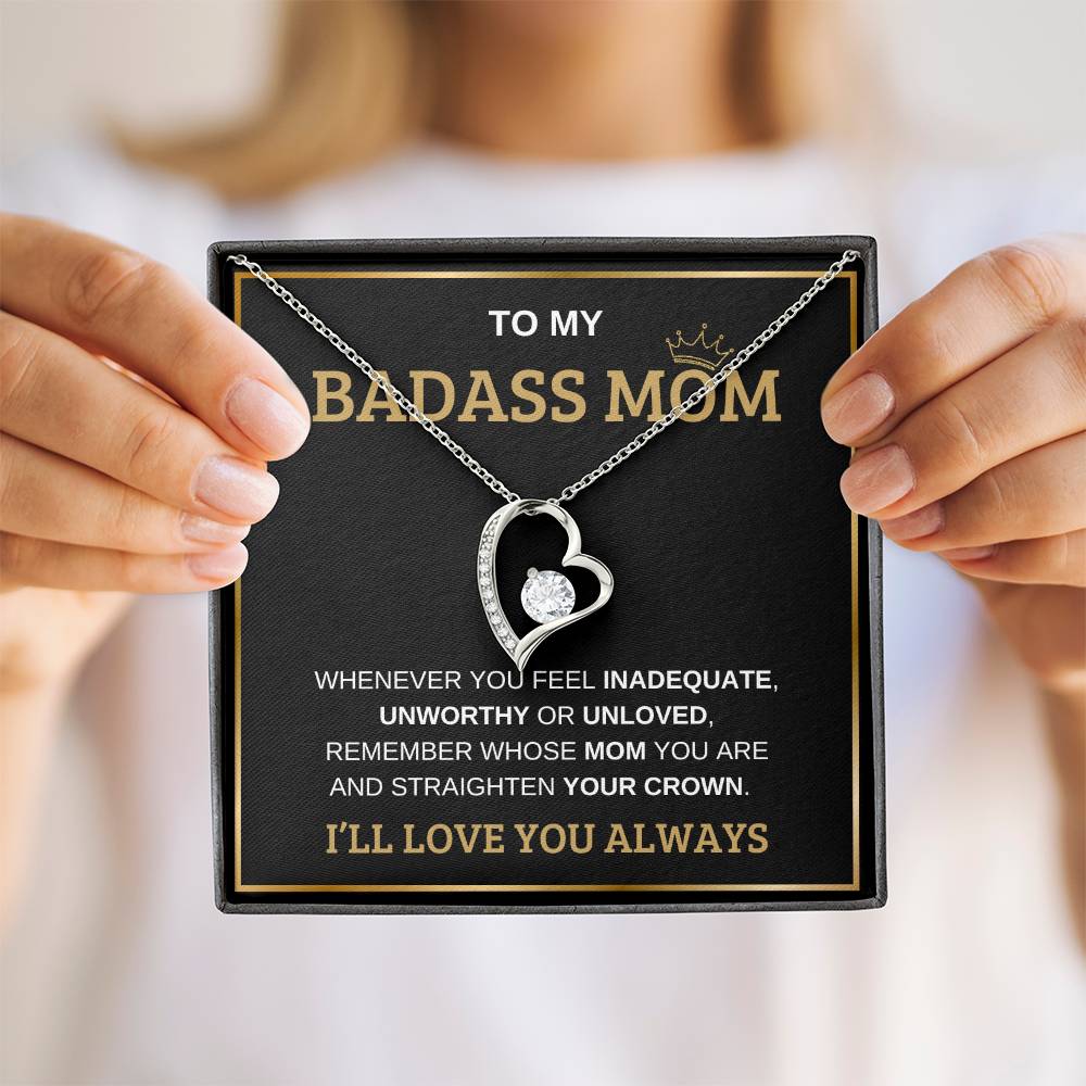 To My Bada** Mom-Forever Love Necklace (black)